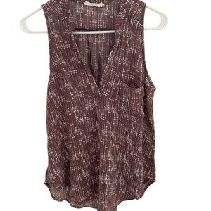 Lush‎ Women's Sleeveless Top - Blouse Brown Pattern